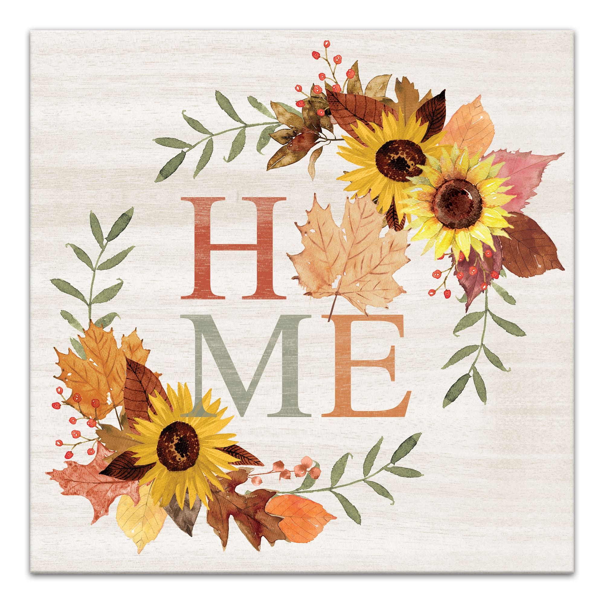 Autumn Home Wreath Canvas Wall Art